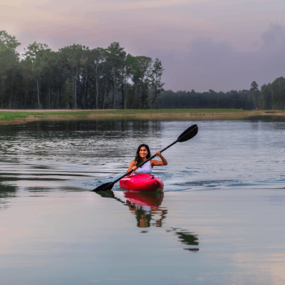 woman kayaking