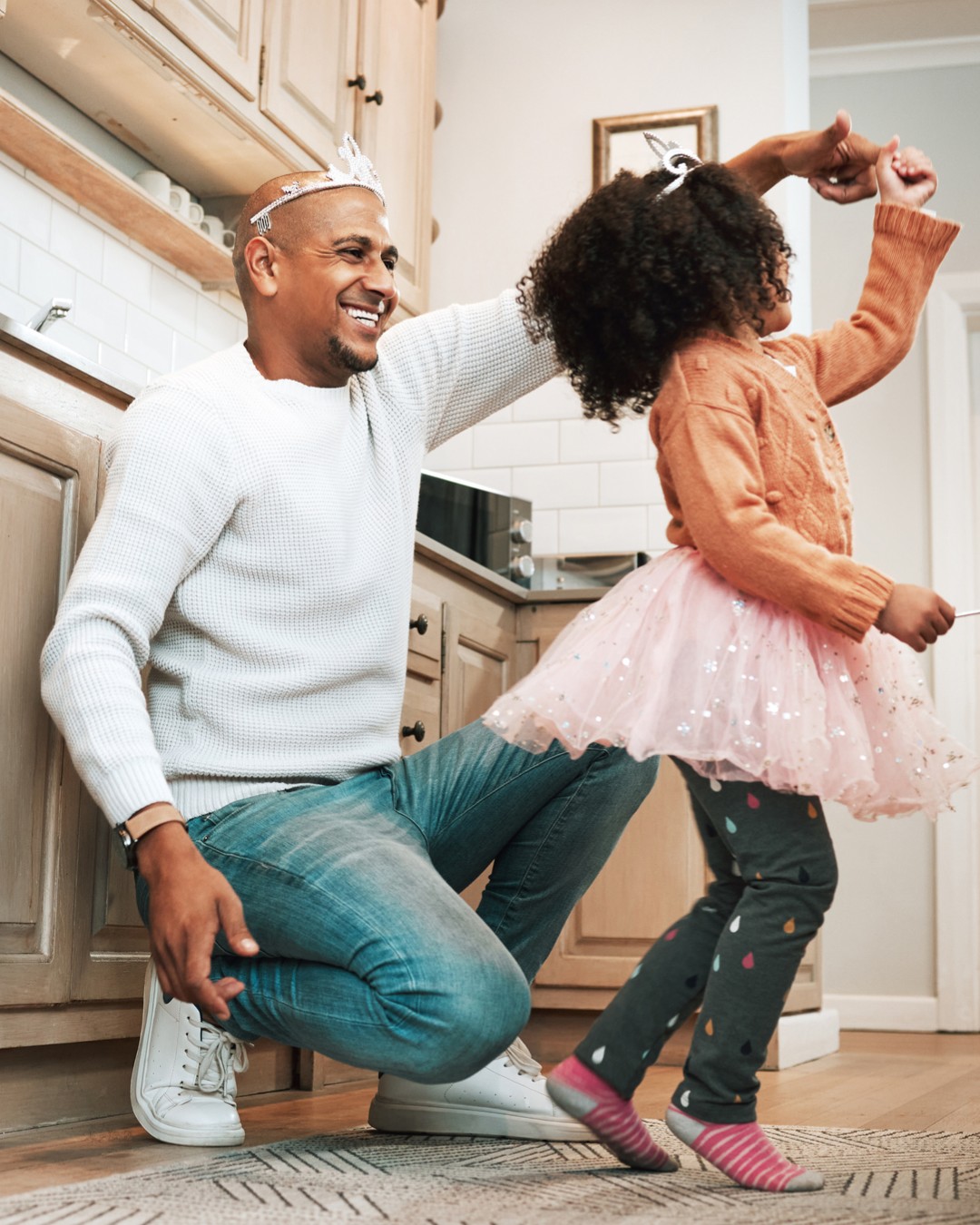 father and daughter dancing